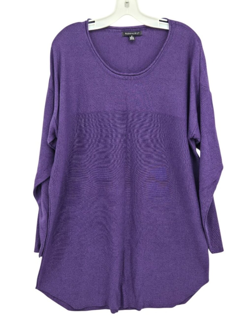Parkhurst Canada Roll Neck Tunic Sweater Purple Plus Size 1X Comfort Lagenlook